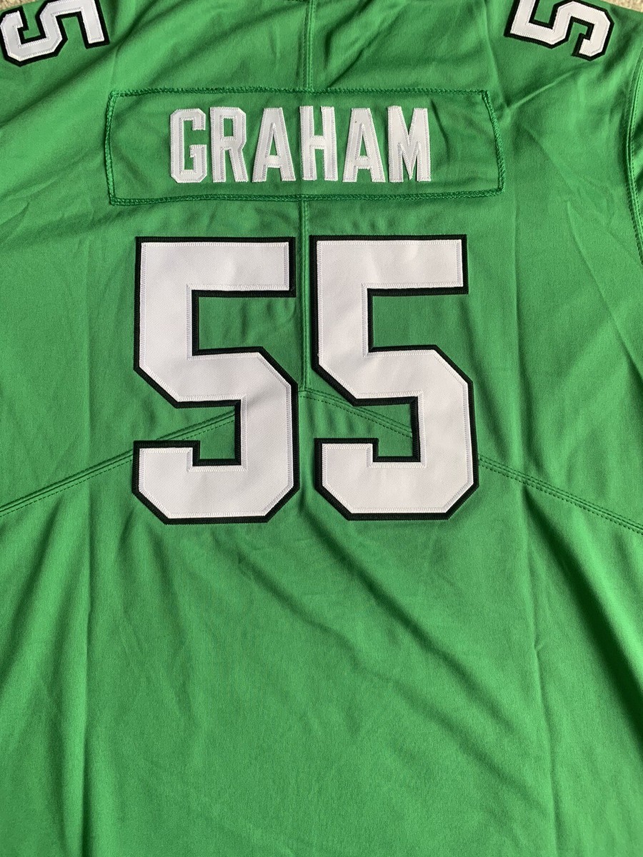 Brandon Graham Autographed Eagles Kelly Green Jersey - JSA Certified, Size XL