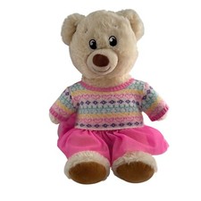 Build-A-Bear Workshop Plush Teddy Bear Knit Sweater  Pink Tulle Skirt Tutu