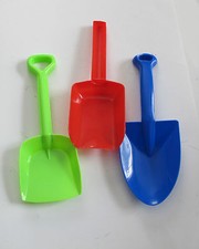 Set of Three Plastic Beach Shovels. Colorful. New.