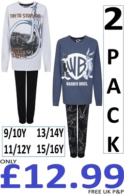 EX UK STORE® Jungen 2er Pack Pyjama Sets Figur Langarm Langarm Langarm Langarm Bündchen Multipack Schlafanzug Sets