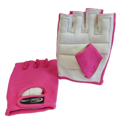 Leder Fitness Bodybuilding Trainingshandschuhe Sporthandschuhe - pink