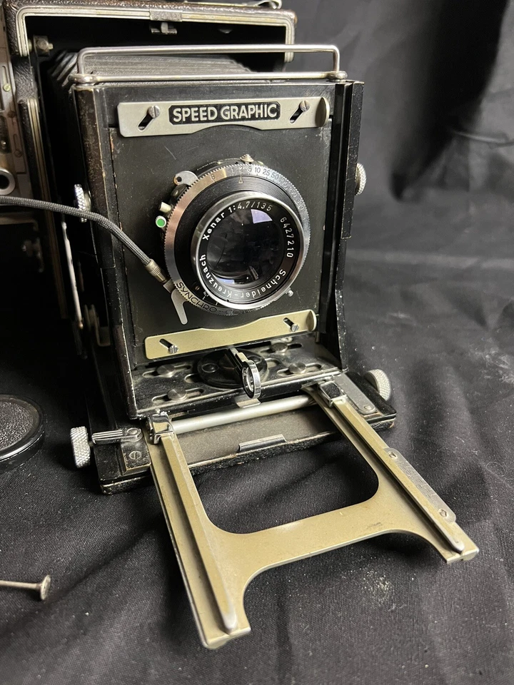 Graflex Speed Graphic 3x4 Schneider Xenar 135mm f4.7 Lente Sincro-Compur Obturador Foto 2 de 4
