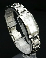 NEW BURBERRY SILVER TONE,STAINLESS STEEL,ROMAN NUMERALS,ETCHED WATCH BU1091