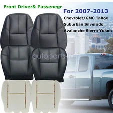 For Chevy Silverado Tahoe 2007-14 Black Driver&Passenger Seat Cover&Foam Cushion