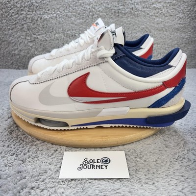 Nike Cortez Shoes Mens Size 11 Sacai White Red Blue Zoom Running