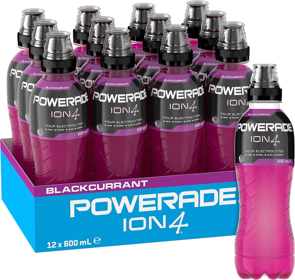 Ion4 Powerade ION4 Blackcurrant Sports Drink Multipack Sipper Cap Bottles 12 ...