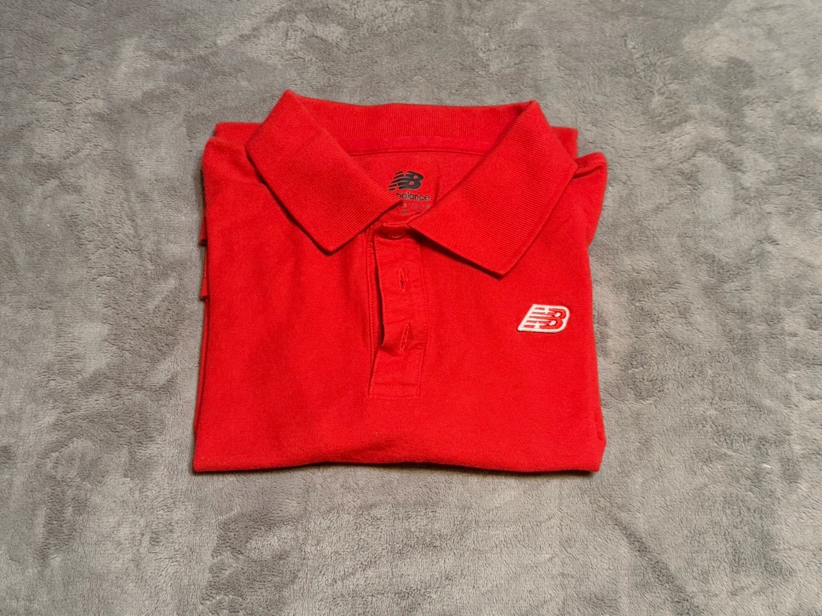 New Balance Athletics Red Polo Shirt Men’s Size M Short Sleeve Cotton