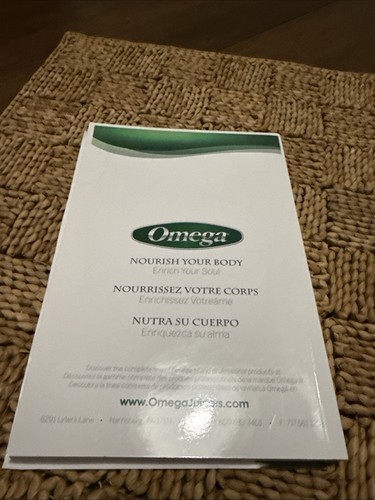 Omega 8006 Slow Juicer Extractor Used Part: User Instruction Manual Guide Book - Picture 3 of 6