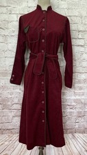 Vintage Caron Chicago Shirt Belted Dress *8 Maroon Microsuede 60’s House Party