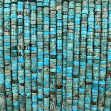 2x4mm Light Blue Natural Sediment Jasper Heishi Spacer Beads for Jewelry Making