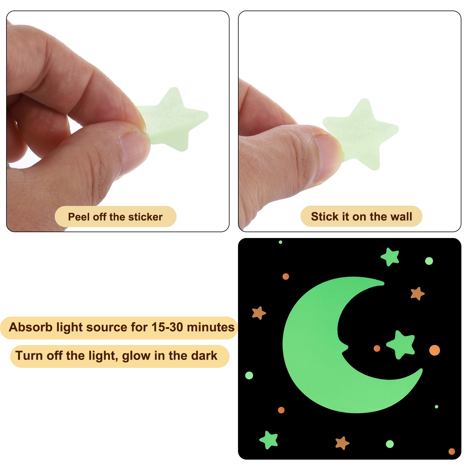 Glow in the Dark Dot Stickers Glow Dot Wall Decals 336 Dots