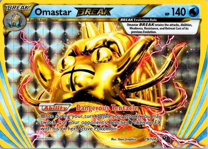 Pokemon TCG Omastar BREAK 19/124 Fates Collide Holo NM/LP (SKU 1-4)