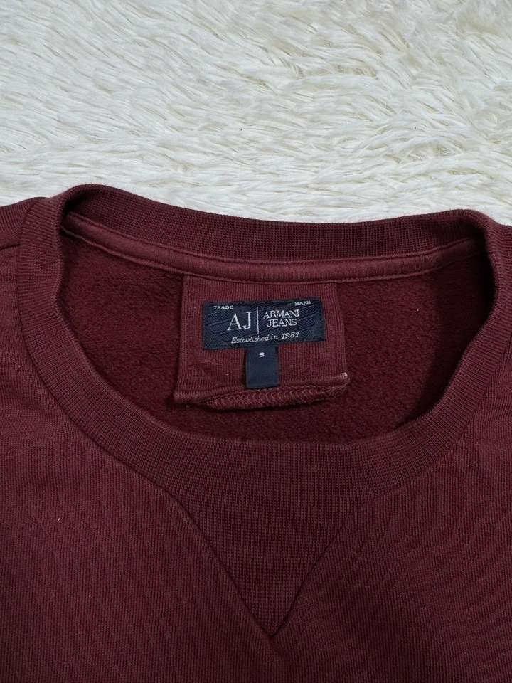 Suéter Pullover Armani Jeans AJ Hombre Burdeos Talla S Foto 3 de 4