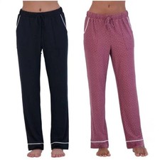 LUCKY BRAND Lounge Pajama Pant Sz L Pink Dot Black 2 Pair Pack Loungewear PJ NWT