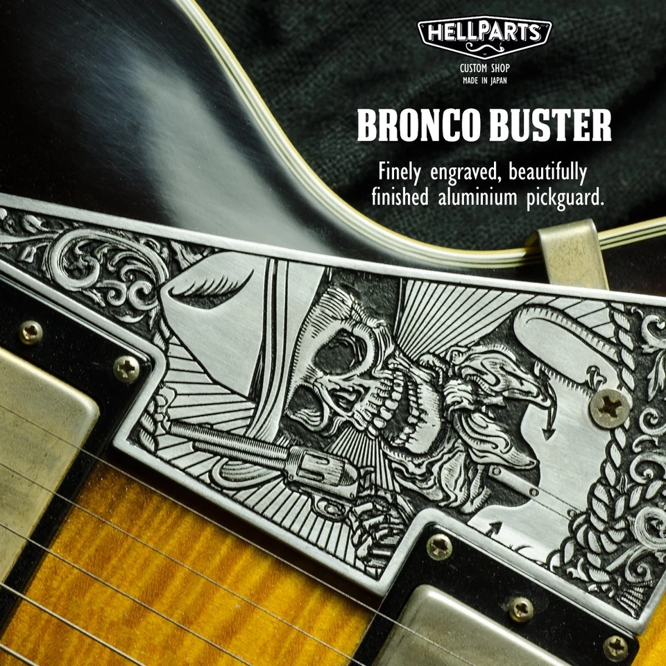 Golpeador de aluminio grabado Bronco Buster. Custom Shop. Epiphone Les Paul. Foto 2 de 4