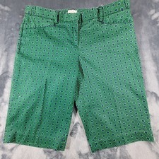 Laundry by Shelli Segal Green Navy Hexagon Geometric Bermuda Shorts Womens 4