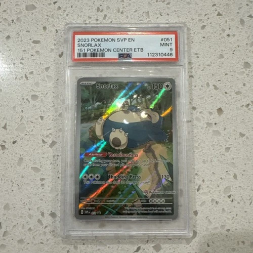 2023 POKEMON SVP 151POKEMON CENTER ETB PROMO#051 SNORLAX PSA 9 #051