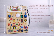 Joyreal Wooden Busy Board Woods Animals LED Light Board Toddler Toys - 12M 