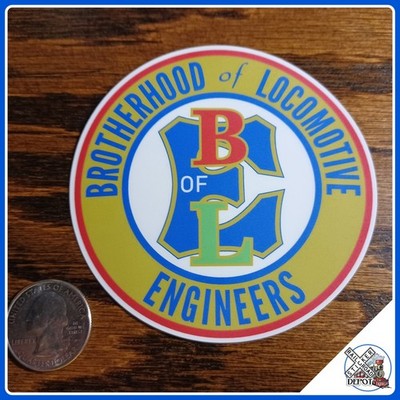Brotherhood of Locomotive Engineers laminated die-cut vinyl sticker