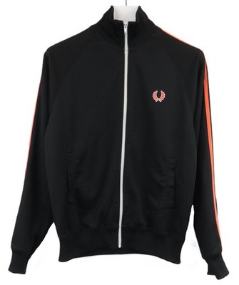 FRED PERRY Sweatshirt Herren SMALL Schwarz Trainingsjacke Reißverschluss
