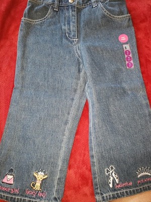 Brand new gymboree size 7 girls capri jeans vintage with embroidery on bottom