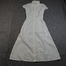 Reformation Dress Womens 0/XS? Button Front Midi White Short Sleeve Linen?