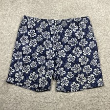 Old Navy Swim Trunks Mens XL Blue Hawaiian Floral AOP Swimming Lined Shorts