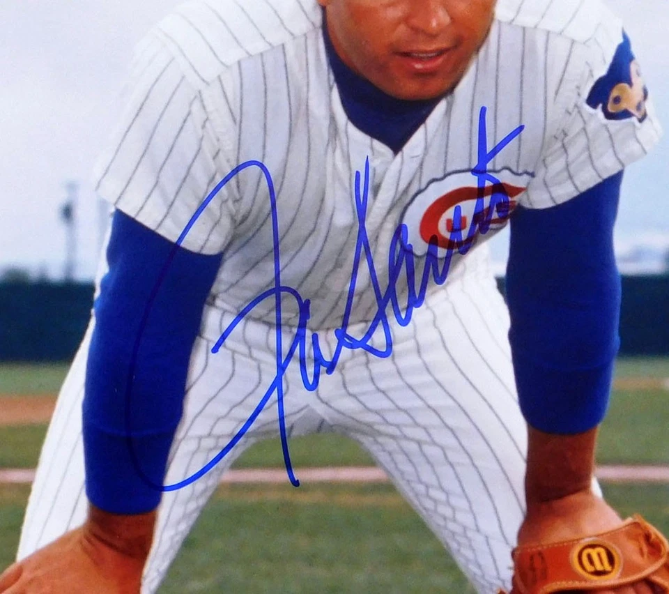 Ron Santo Signed 8 x 10 Color Photo Fielding Pose Cubs JSA Auto - Image 2 of 3