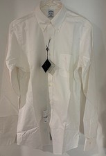 Brooks Brothers White Non-Iron Cotton Slim Fit Button-Down Dress Shirt 15-35 NWT