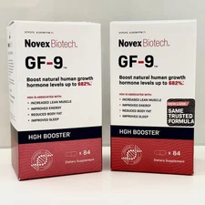 2 x Novex Biotech GF-9 Growth Supplement - 168 Capsules total.  Exp 3/26  5/28