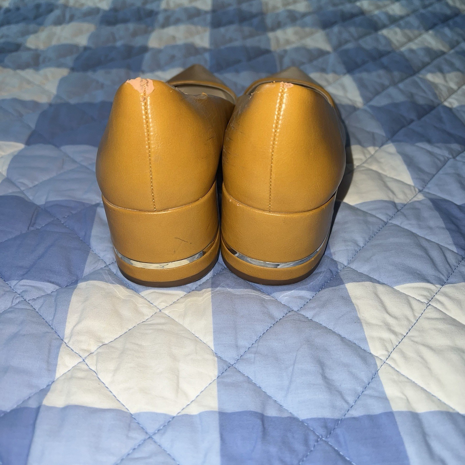 Zara Basic Yellow Leather Pointed Toe Block Heel … - image 4