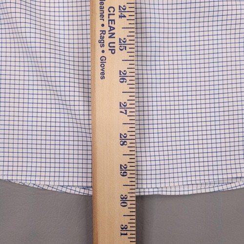 Brooks Brothers Shirt Mens 15.5 Blue Regent Fit Grid Check Stretch Button Down - Picture 8 of 11