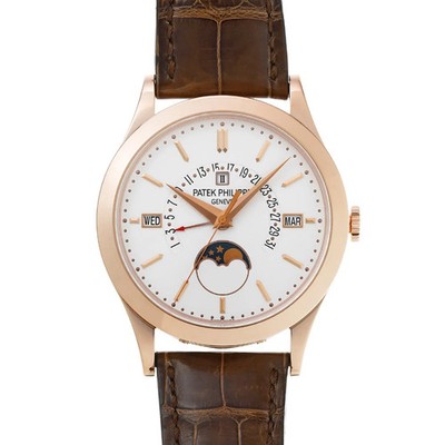Patek Philippe Complications 5496R-001 39.5mm Rose Gold Silver Wristwatch #WW133