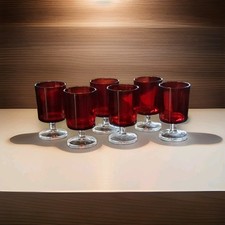 Vintage Luminarc Arcoroc Cavalier Ruby Red Wi...