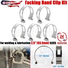5X For welding & fabrication 2.5" Exhaust Pipe Tacking Band Clip Stainless Steel