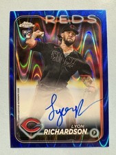 2024 Topps Chrome Lyon Richardson Auto /150 Blue RayWave Refractor RC Reds🔥🔥🔥
