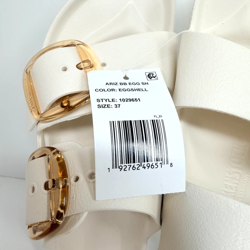 Birkenstock Arizona Big Buckle EVA Sandals Size 37 Women’s 6 White Waterproof - Image 2 of 4