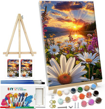 Paint by Numbers Kit for Adults with Frame Landscape Paint by Number with Easel