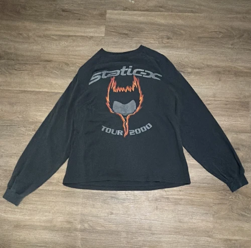 Anvil Static-X Tour 2000 Vintage Black Long Sleeve Graphic T 2000s vintage concert t-shirt, vintage, single stitch, B+ condition