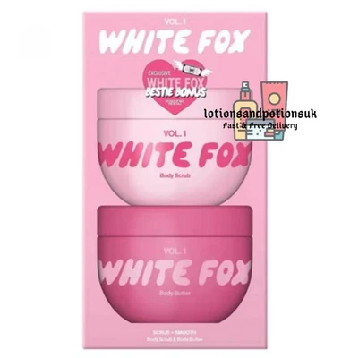 White Fox Scrub and Smooth Body Butter Ladies Girls Christmas Gift Set 2025