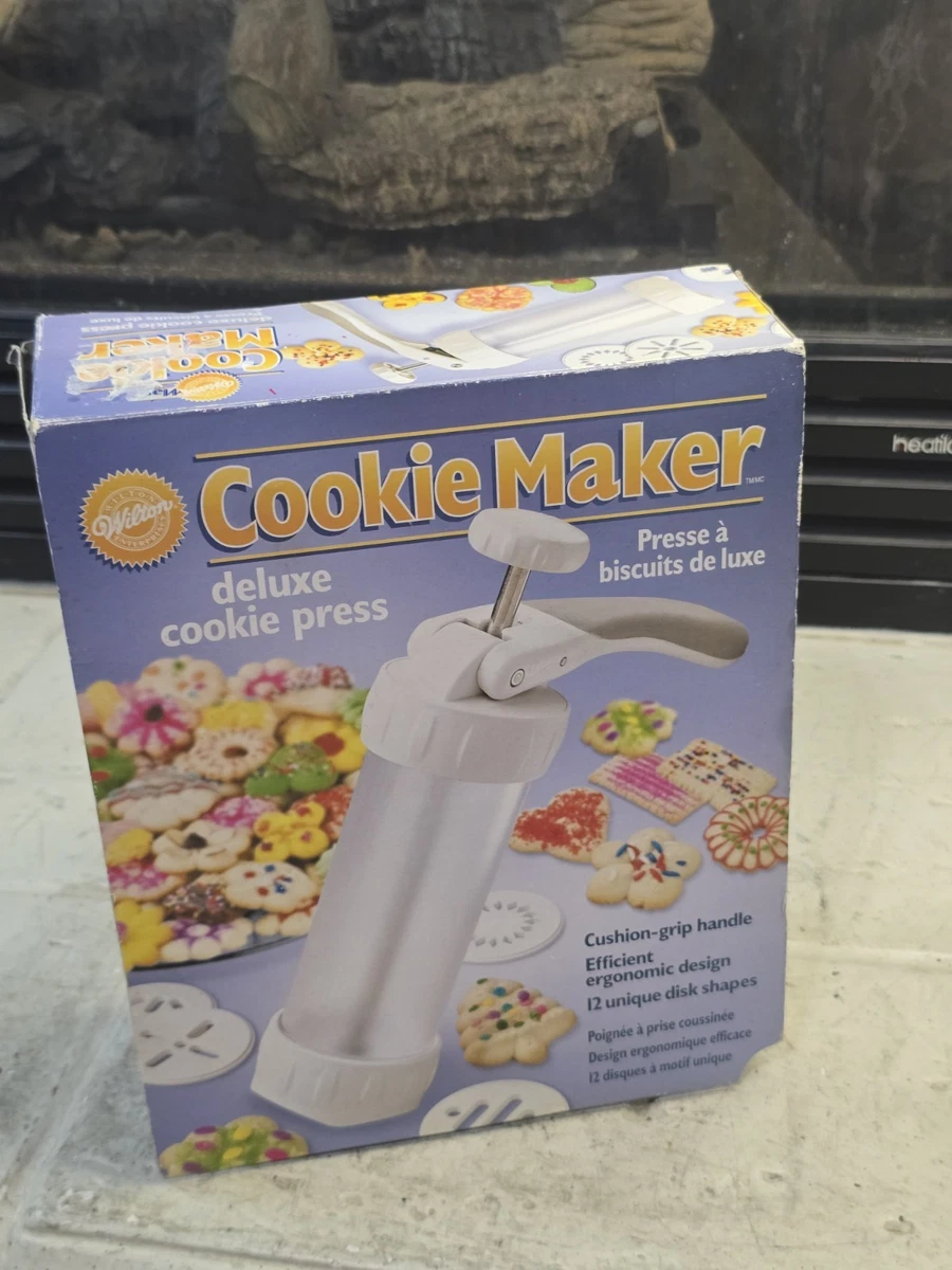 Wilton Cookie Master Plus Cordless Cookie Press 12 Disks 4 Tips & Auto