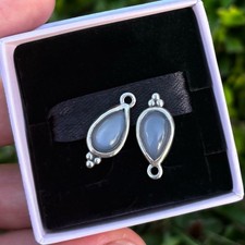 Pandora Grey Moonstone Pear Compose Earrings 290646MSG
