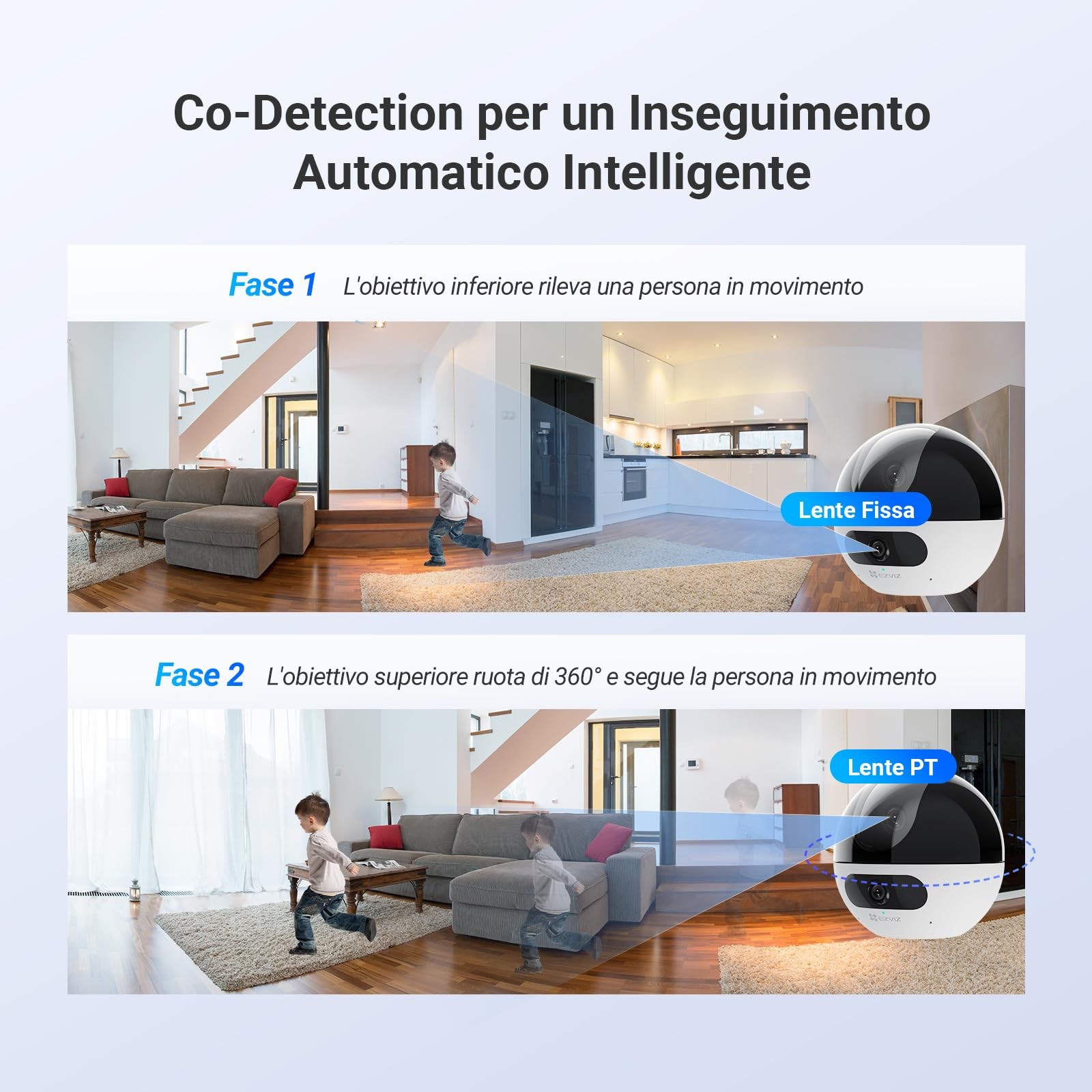 C7 Videocamera Sorveglianza Interno 4MP Dual Lens | Baby Monitor AI - 4