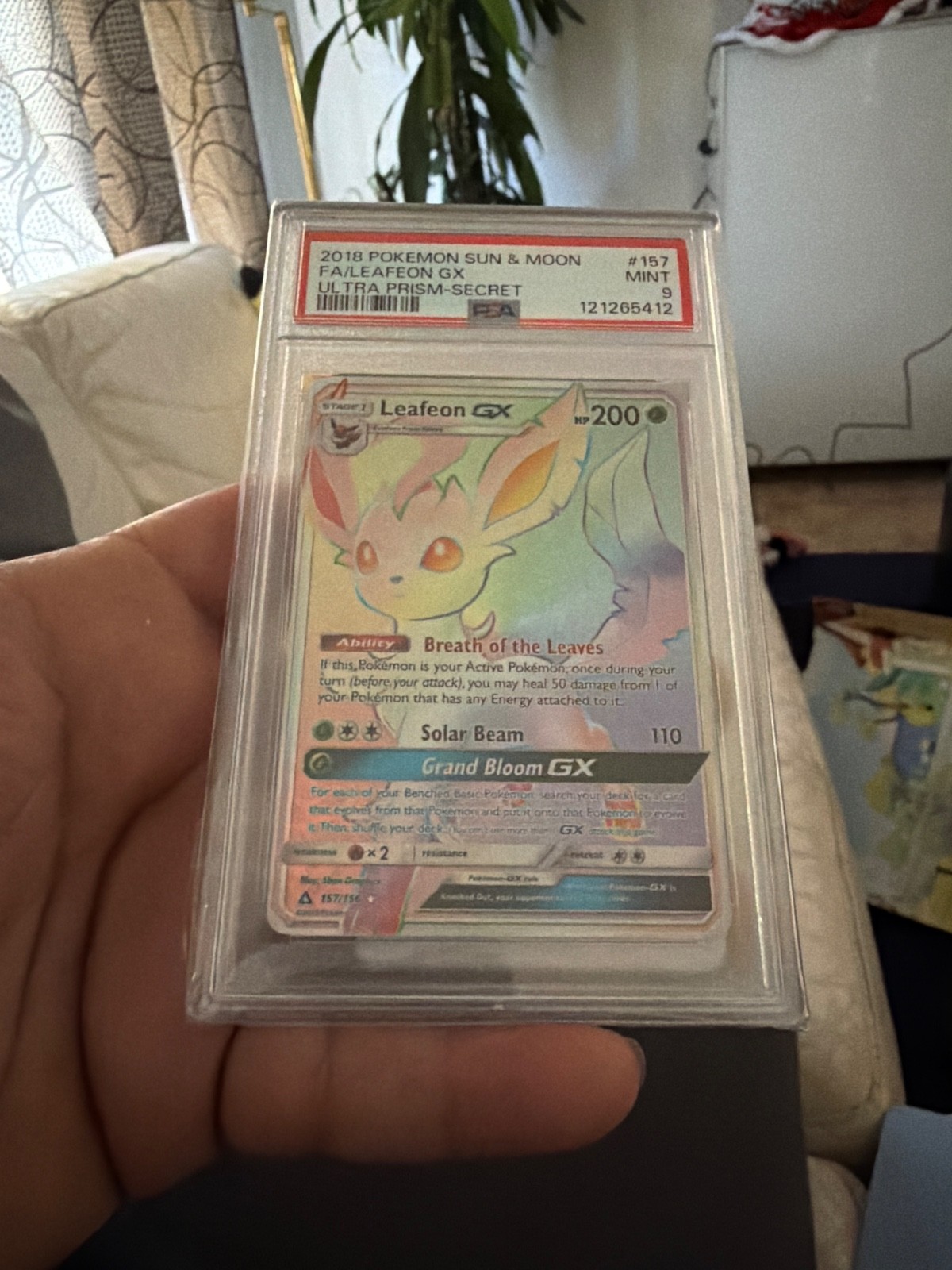 Leafeon GX 157/156 - Ultra Prism - Graded PSA 9 MINT Pokemon Card