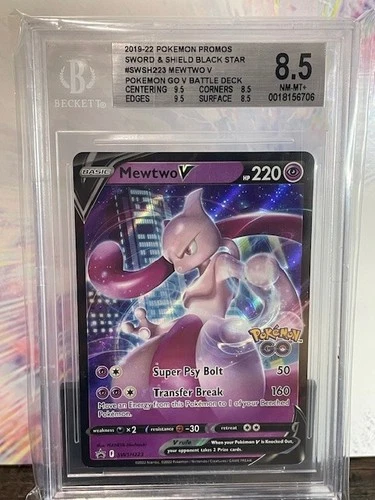 2019-2022 Pokemon Promos SWSH Black Star Mewtwo V #SWSH223 🔥BGS 8.5🔥