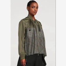 USED SACAI PLEATED DOCKING MA-1 JACKET GOOD