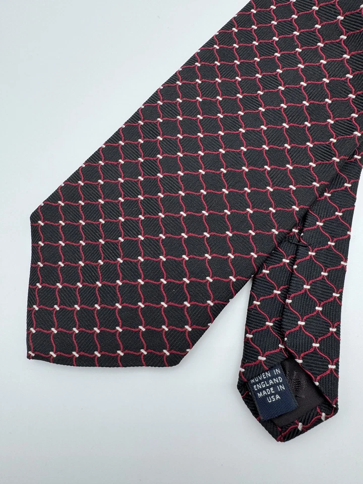 Corbata geométrica clásica Brooks Brothers para hombre tejida en seda Inglaterra EE. UU. Foto 4 de 4