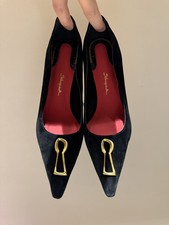 Elsa Schiaparelli 6CM stiletto suede fashion special-shaped metal pointed sandal