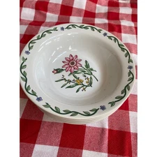 International Tableworks Terrace Blossoms 6-3/4" Floral Pattern Bowls Set of 4