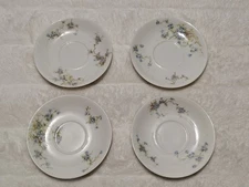 Vintage Theodore Havilland Limoges France Set Of 4 Saucer Plate Floral 5.5"